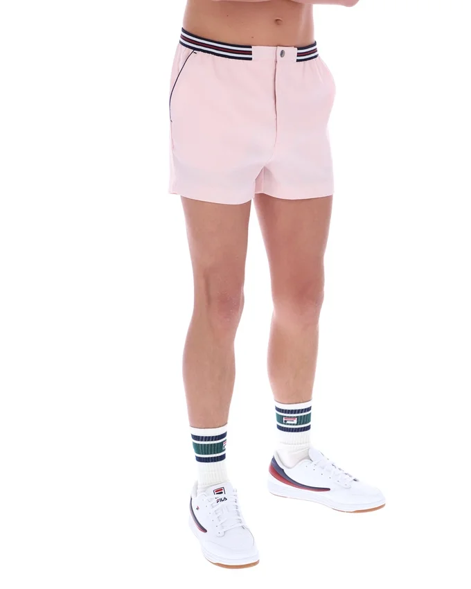 Hellrosa „High Tide“ Terry Pocket Stripe Shorts