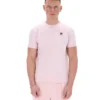 Hellrosa Terri-T-Shirt mit Kontrastpaspel