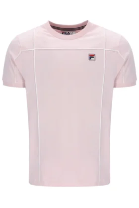 Hellrosa Terri-T-Shirt mit Kontrastpaspel