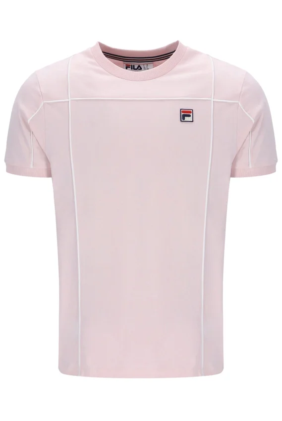 Hellrosa Terri-T-Shirt mit Kontrastpaspel