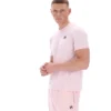Hellrosa Terri-T-Shirt mit Kontrastpaspel