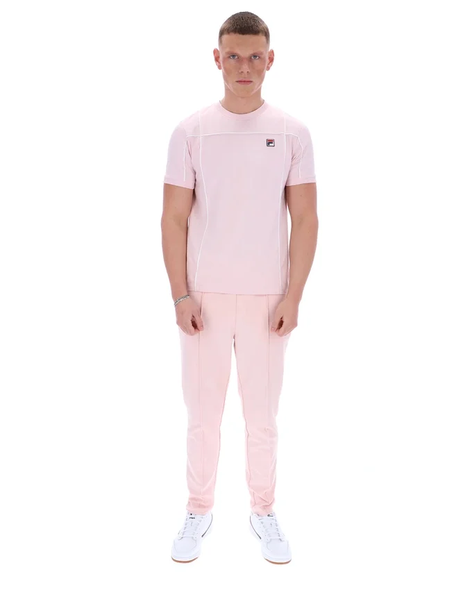 Hellrosa Terri-T-Shirt mit Kontrastpaspel