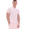 Hellrosa Terri-T-Shirt mit Kontrastpaspel