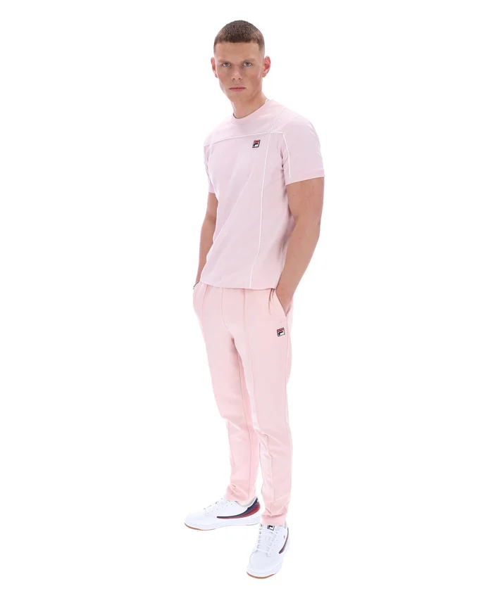 Hellrosa Terri-T-Shirt mit Kontrastpaspel