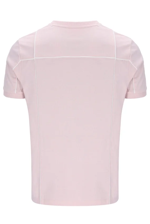 Hellrosa Terri-T-Shirt mit Kontrastpaspel