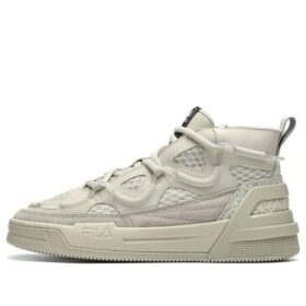 Hohe Retro-Basketballschuhe Grau