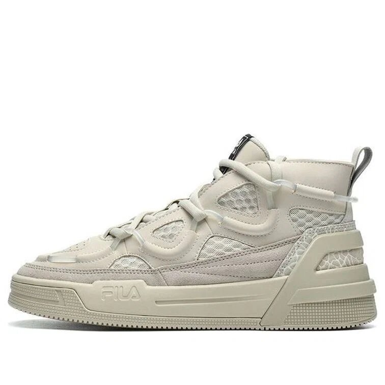 Hohe Retro-Basketballschuhe Grau
