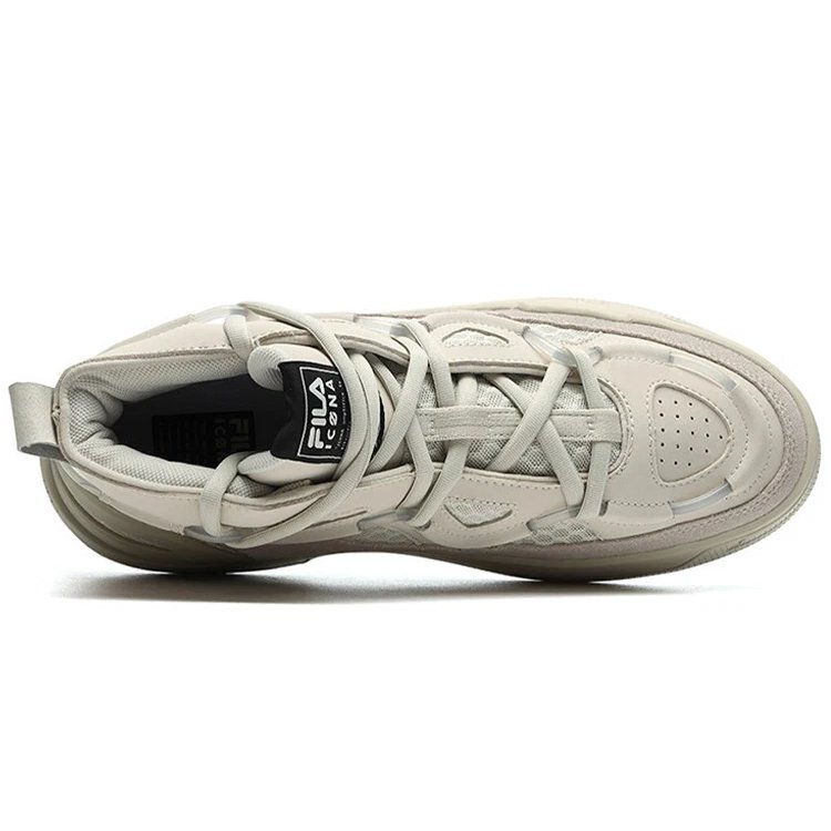 Hohe Retro-Basketballschuhe Grau