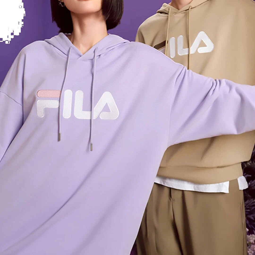 Hoodie mit klassischem Logo „Lila-Weiß“