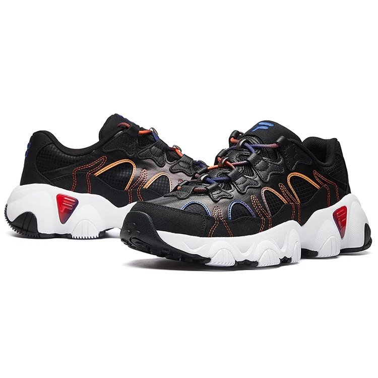 Jagger Retro-Laufschuhe Schwarz/Orange