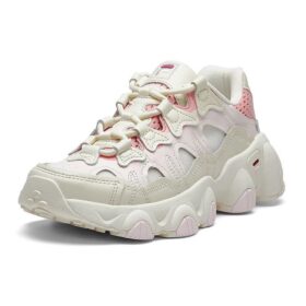 Jagger Retro-Laufschuhe Weiß/Rosa