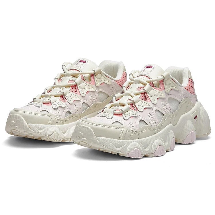 Jagger Retro-Laufschuhe Weiß/Rosa