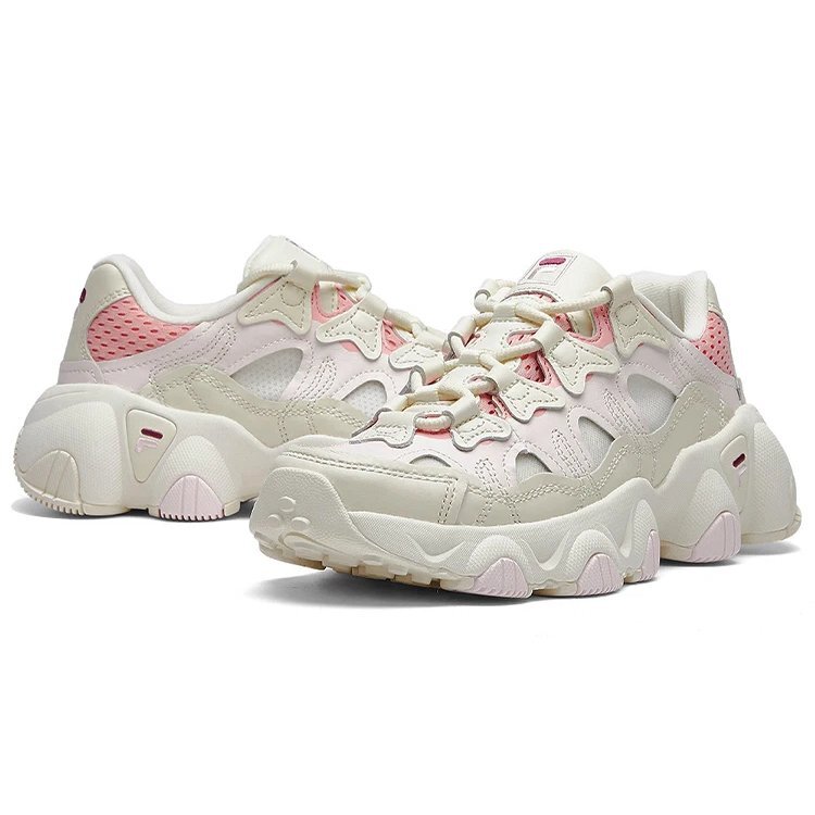 Jagger Retro-Laufschuhe Weiß/Rosa