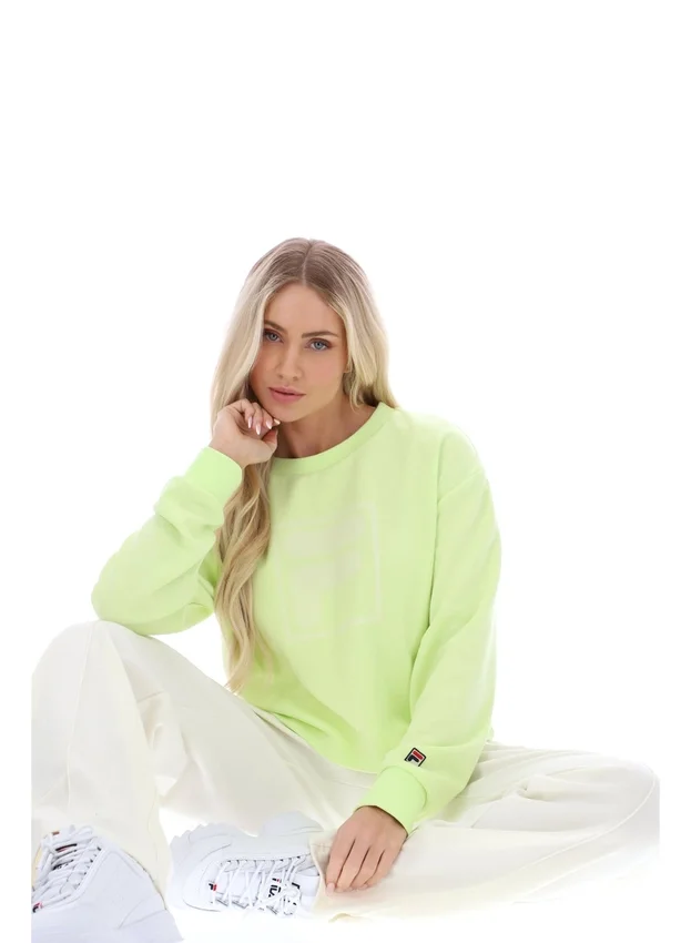 Jorie Wide Sweatshirt mit Rundhalsausschnitt in Shadow Lime