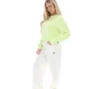 Jorie Wide Sweatshirt mit Rundhalsausschnitt in Shadow Lime