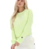 Jorie Wide Sweatshirt mit Rundhalsausschnitt in Shadow Lime