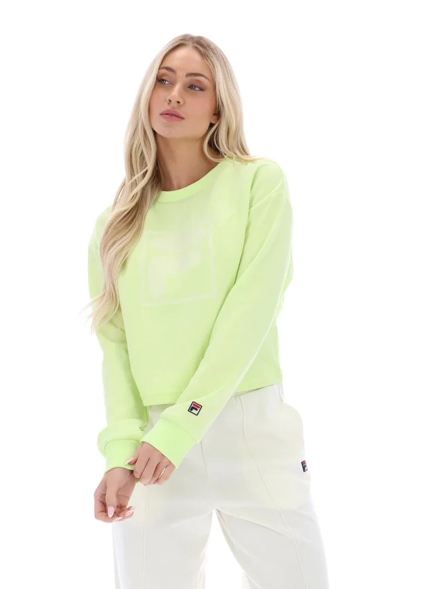 Jorie Wide Sweatshirt mit Rundhalsausschnitt in Shadow Lime