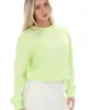 Jorie Wide Sweatshirt mit Rundhalsausschnitt in Shadow Lime