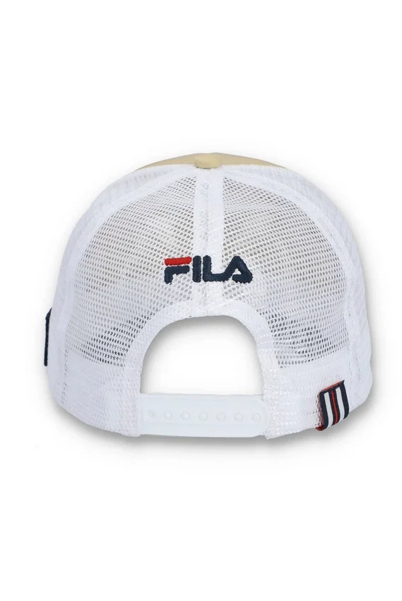 Klassische beige Addie Slogan Neopren-Kappe mit Mesh-Rückseite