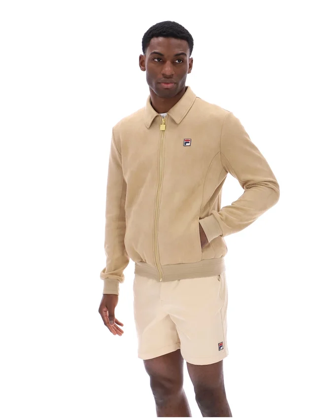 Klassische beige Francesco-Wildlederjacke