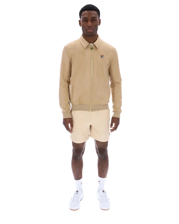 Klassische beige Francesco-Wildlederjacke