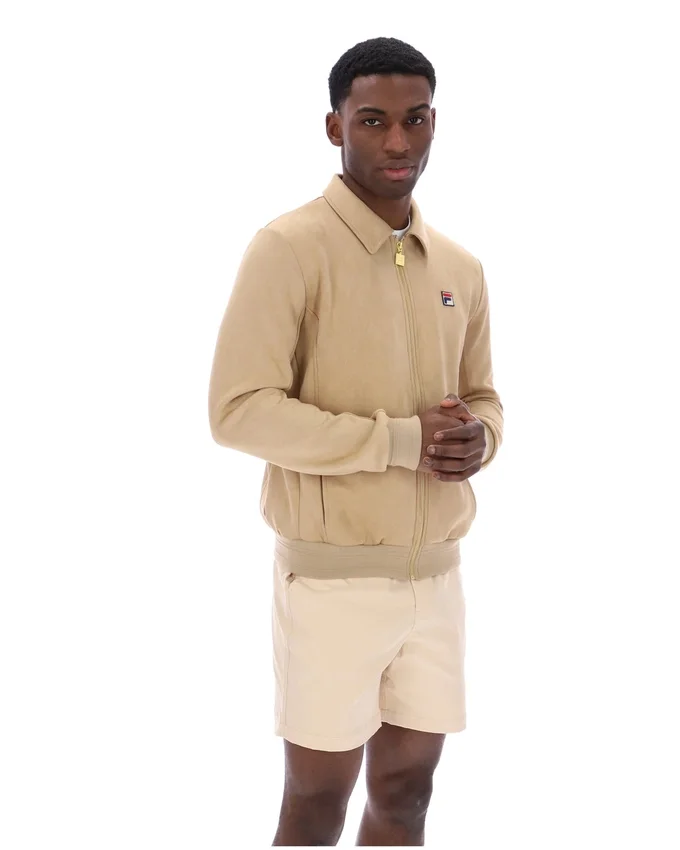 Klassische beige Francesco-Wildlederjacke