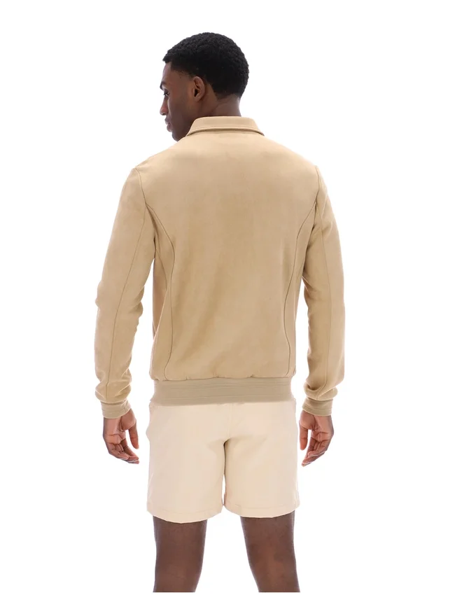Klassische beige Francesco-Wildlederjacke