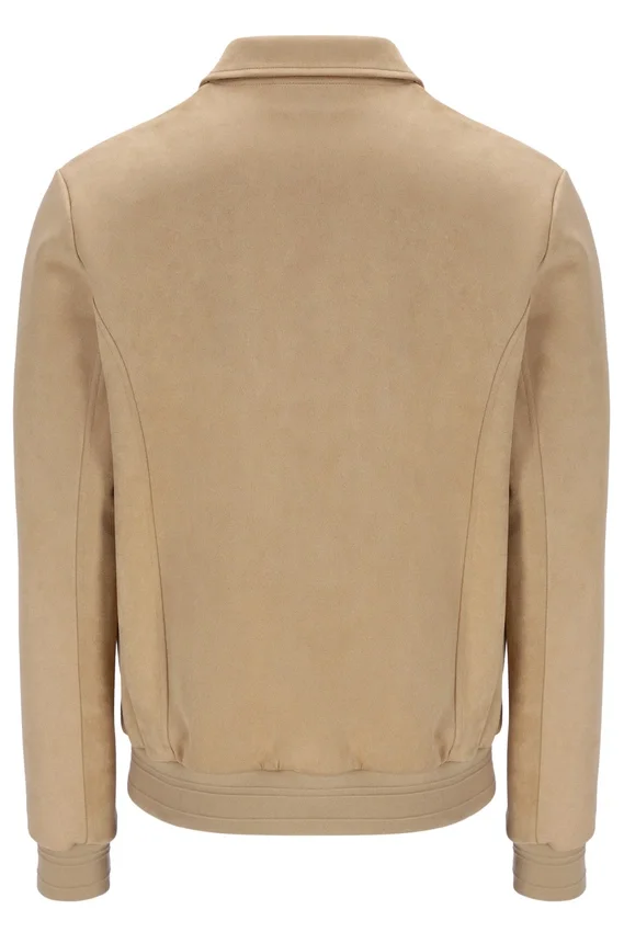 Klassische beige Francesco-Wildlederjacke