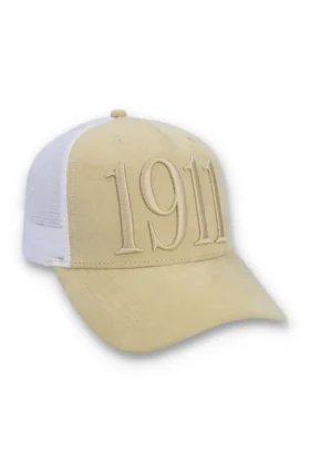 Klassische beige Hazza Large 1911 Kappe mit bestickter Netzrückseite