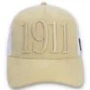 Klassische beige Hazza Large 1911 Kappe mit bestickter Netzrückseite