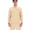 Klassischer beiger Ramy F-Box-Pullover mit 1/4-Reißverschluss