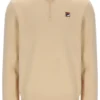 Klassischer beiger Ramy F-Box-Pullover mit 1/4-Reißverschluss