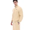 Klassischer beiger Ramy F-Box-Pullover mit 1/4-Reißverschluss