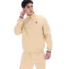 Klassischer beiger Ramy F-Box-Pullover mit 1/4-Reißverschluss