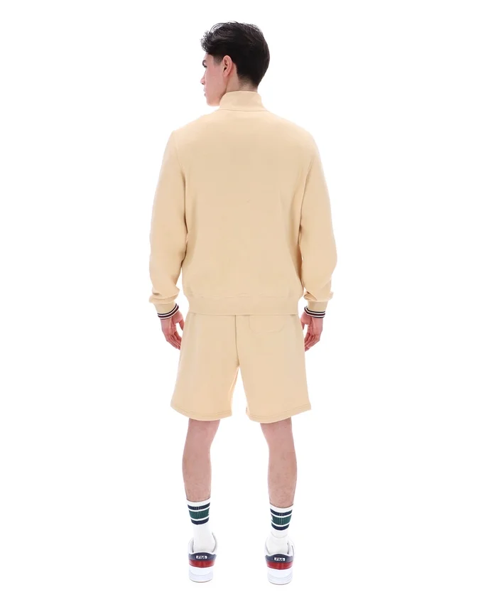 Klassischer beiger Ramy F-Box-Pullover mit 1/4-Reißverschluss