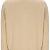 Klassischer beiger Ramy F-Box-Pullover mit 1/4-Reißverschluss