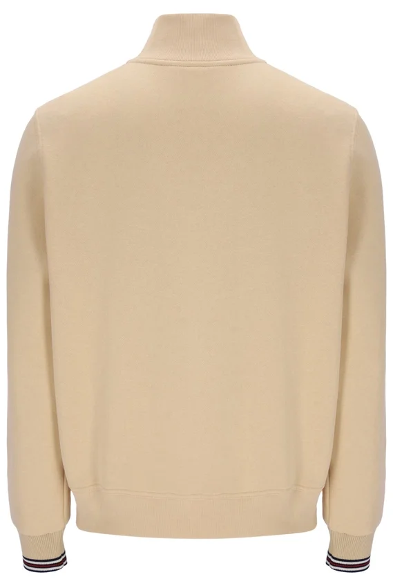 Klassischer beiger Ramy F-Box-Pullover mit 1/4-Reißverschluss