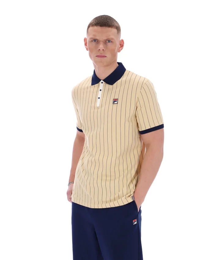 Klassisches Beige BB1 Classic Vintage gestreiftes Polohemd
