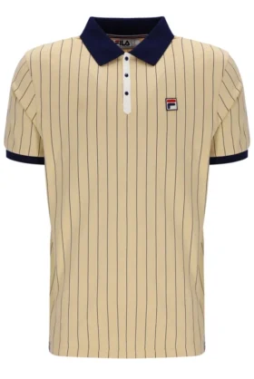 Klassisches Beige BB1 Classic Vintage gestreiftes Polohemd