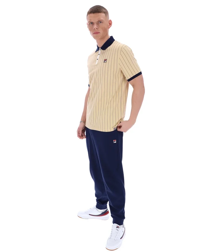 Klassisches Beige BB1 Classic Vintage gestreiftes Polohemd