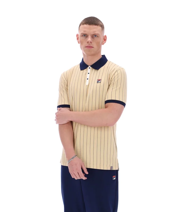 Klassisches Beige BB1 Classic Vintage gestreiftes Polohemd