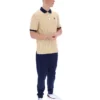 Klassisches Beige BB1 Classic Vintage gestreiftes Polohemd