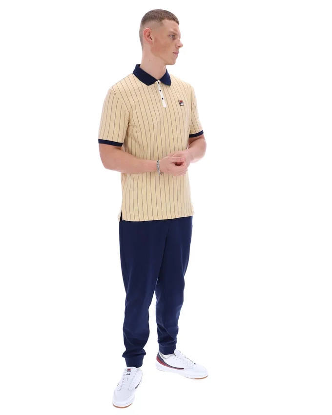 Klassisches Beige BB1 Classic Vintage gestreiftes Polohemd