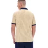 Klassisches Beige BB1 Classic Vintage gestreiftes Polohemd