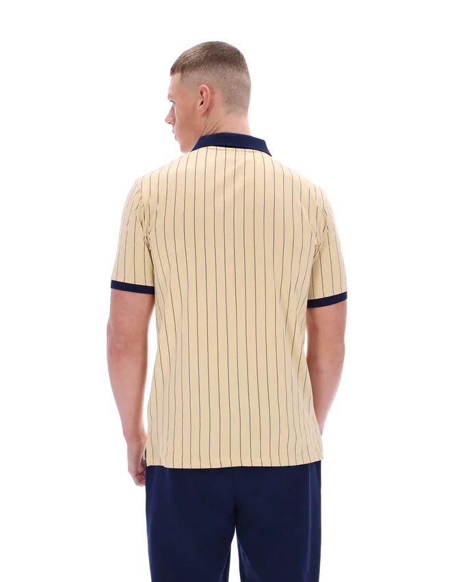 Klassisches Beige BB1 Classic Vintage gestreiftes Polohemd