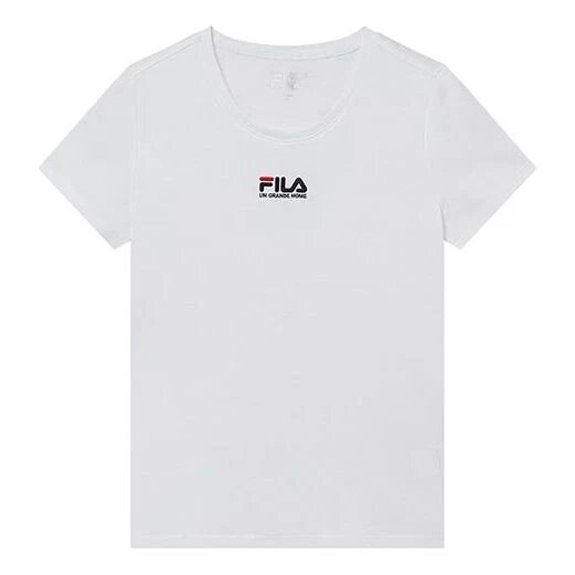 Kurzarm 2019 Minimalistisches besticktes Kurzarm-T-Shirt, Weiß