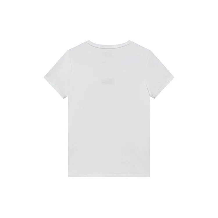 Kurzarm 2019 Minimalistisches besticktes Kurzarm-T-Shirt, Weiß