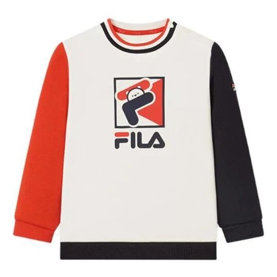 Langarm-Sweatshirt aus Baumwolle „White Red“