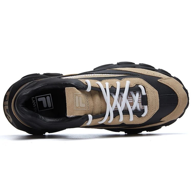 Lanvin x Fila Low-Top-Laufschuhe Schwarz/Gelb