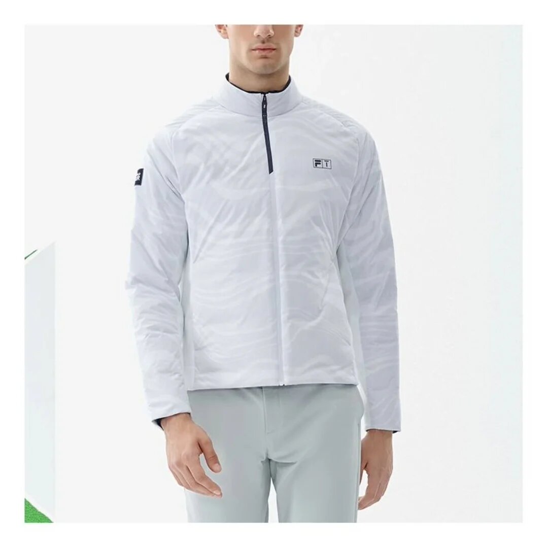Leichte, warme Daunenjacke mit Golf-Logo „Weiß“